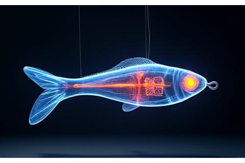 ルアーのCG画像に重心と重量配分を示す矢印